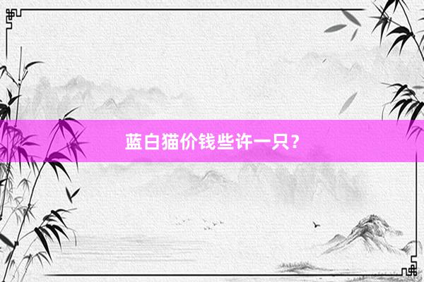 蓝白猫价钱些许一只？